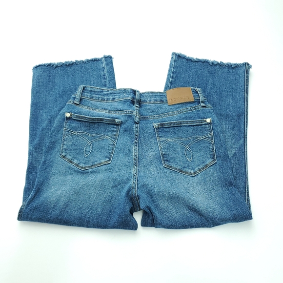 NWOT Judy Blue Womens Wide Leg Crop Stretchy Blue Jeans Raw Hem Size 9/29 - Picture 3 of 13